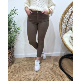 Pantalon femme taupe skinny 7/8