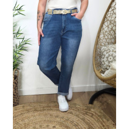 Jean femme mom bleu moyen