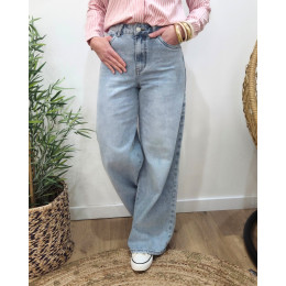 Jean femme Palazzo large bleu clair