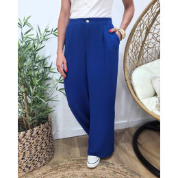 Pantalon femme fluide bleu roi Aricia