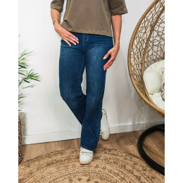 Jean femme Wide leg bleu moyen coupe confort 