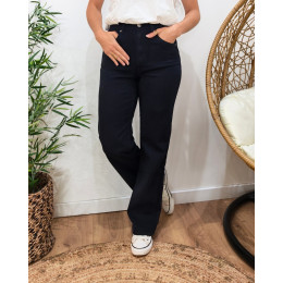 Jean femme bleu marine Wide leg coupe confort Power stretch