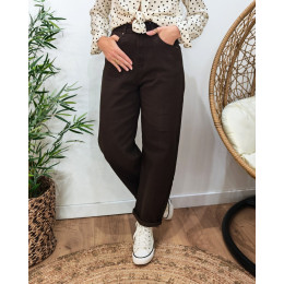 Jean femme balloon marron