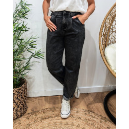 Jean balloon femme gris