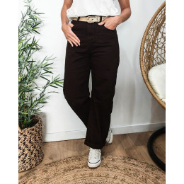 Jean femme barrel balloon marron