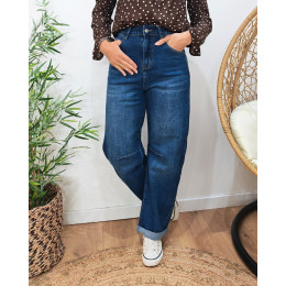 Jean femme barrel balloon bleu foncé