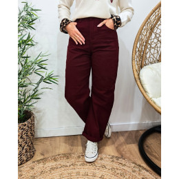 Jean femme barrel balloon bordeaux