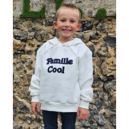 Sweat à capuche enfant broderie Famille Cool