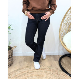 Jean droit femme bleu brut coupe confort