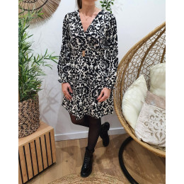 Robe femme noire et blanche Luana