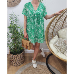 Robe-short verte et blanche Lana