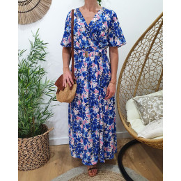 Robe fleurs bleues deals