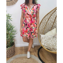 Robe femme rose orangée Marika