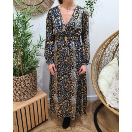 Robe longue femme bleu marine Elana