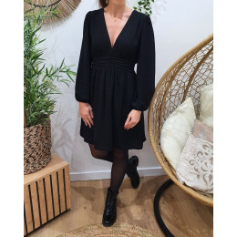 Robe femme noire unie Indira