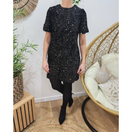 Robe femme noire à sequins Hailee