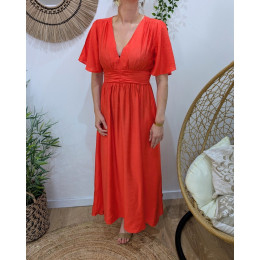 Robe longue femme orange Raphaëlle