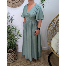 Robe longue femme vert agate Raphaëlle
