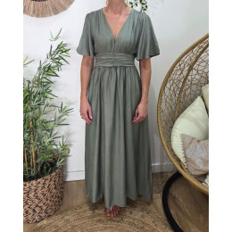 Robe longue femme kaki clair Raphaëlle
