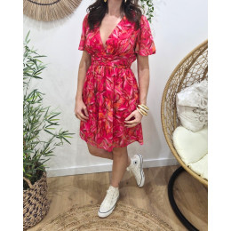 Robe courte femme fuchsia orange kaki Zéphina