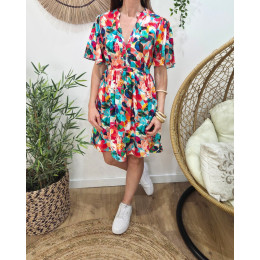 Robe courte femme multicolore Aitana