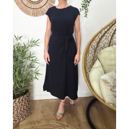  Robe femme cache coeur marine nouée Ginevra