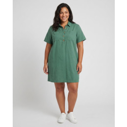  Robe courte droite femme unie kaki