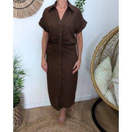 Robe longue femme marron Manola