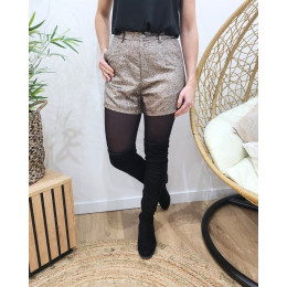 Short femme lurex argent
