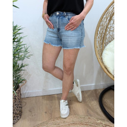 Short en jean femme bleu moyen délavé