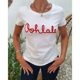 T-Shirt blanc Oohlala rouge