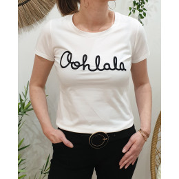 T-Shirt blanc Oohlala noir