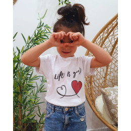 T-shirt enfant blanc Life is good