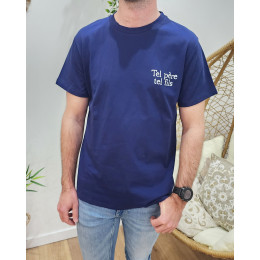 T-Shirt hommemarine Tel père tel fils blanc