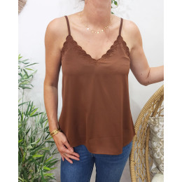 Top à bretelles femme marron Isa