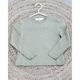 T-Shirt enfant kaki J'irai où tu iras doré