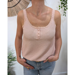 Top femme à bretelles rose Kaïna
