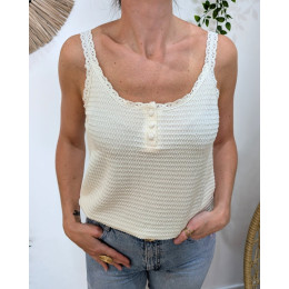 Top femme à bretelles beige Kaïna
