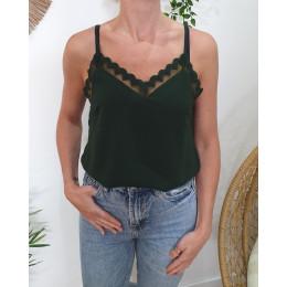 Top femme à bretelles kaki Nicolette