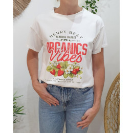 T-shirt femme blanc Organics vibes