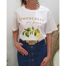 T-Shirt femme écru Limoncello per favore