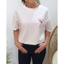 T-Shirt femme blanc Pink Gin Spritz rose