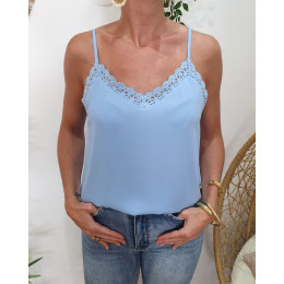 Top femme à bretelles bleu ciel Telma