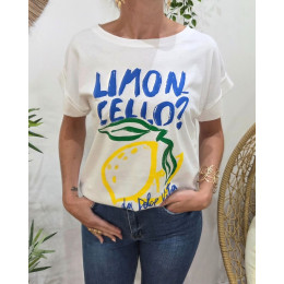 T-Shirt femme ecru limoncello?