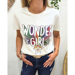 T-Shirt femme blanc Wonder Girl