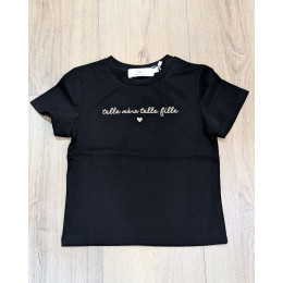 T-Shirt enfant noir Telle mère telle fille doré