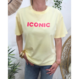 T-shirt femme jaune iconic