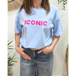 T-shirt femme bleu iconic