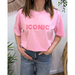 T-shirt femme rose baby iconic