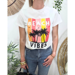 T-shirt femme beach vibes palmiers Disa